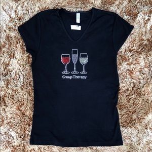 Black Rhinestone Embellished Top XL